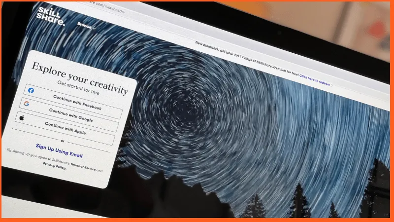 Skillshare homepage